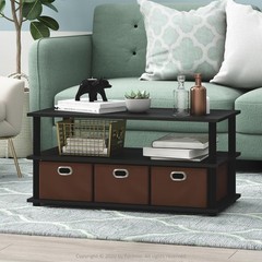 Turn-N-Tube Coffee Table 31.22D x 15.5W x 15.8H in Black Oak/Black/Brown