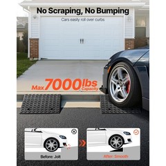 Driveway Curb Ramp, 7000 lbs Load Capacity, 7 Inches Rise Height Heavy Duty