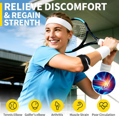 2 Pack Tennis & Golfer’s Elbow Brace, Counterforce Compression | Dual Adjusta…