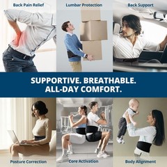 Strong Self-Heating Fit Lower Back Brace – Advanced Composite Fiber Suppor