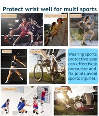 1 Pair Black Wrist Compression Sleeve Elastic Wrist Support Brace for Sports