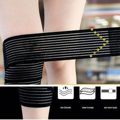 Elastic Knee Wrap Compression Bandage 70in Support Brace Sports Black
