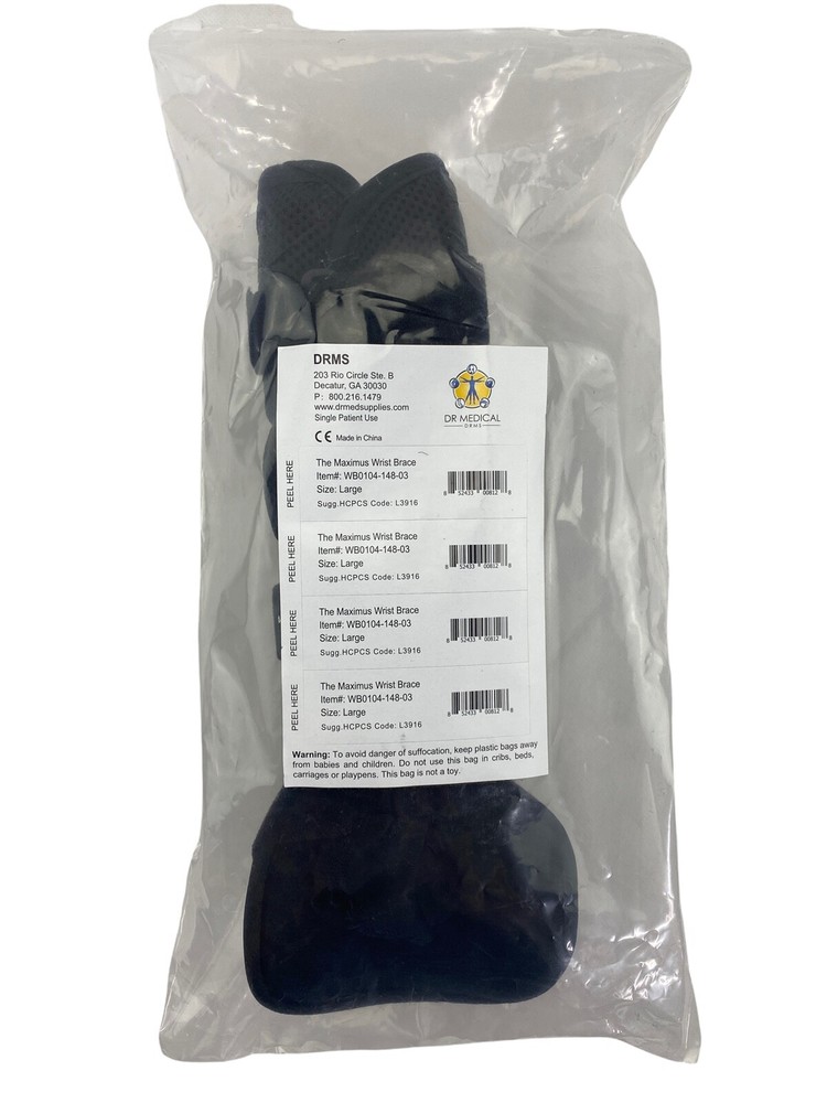 Dr Medical DRMS The Maximus Wrist Brace WB0104-148-03 Size Large – Ambidextrous