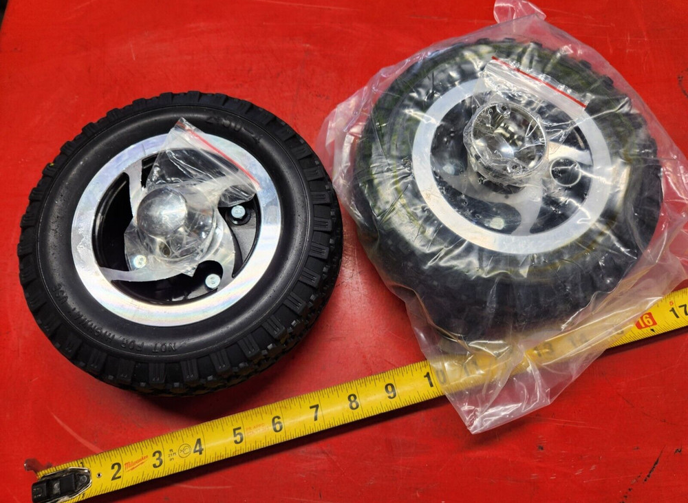 2pk Unbranded 8″ x 2″ Aluminum Power Chair Wheels w/ Solid 5/16″ Bearings & Cap