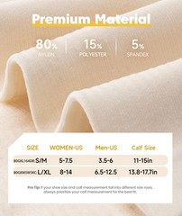 PULIOU Cooling Compression Socks for Women Men,20-30 mmHg Small-Medium, Beige