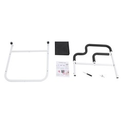 220lbs Load Bedside Handrail, U-Shaped Fixed Bed Rail, Black Bed Safety Handrail