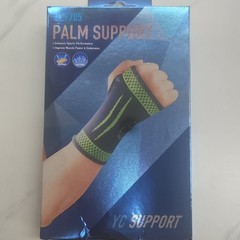 YC SUPPORT Palm Support Wrist/Hand Brace Sleeve YC 7705 Black/Green Size M