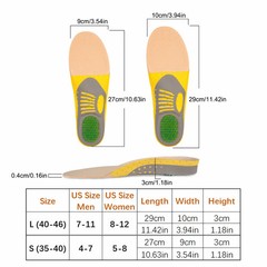 Orthotic Gel Insoles Orthopedic Flat Foot Health Sole Pad for Shoes Insert Arch