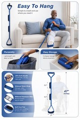 47 Inch Long Leg Lifter Strap, Leg Straps with 3 Soft Hand Grips