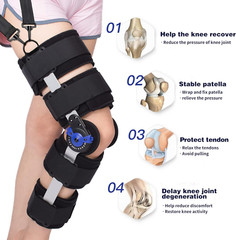 Hinged ROM Knee Brace Post Op Knee Brace Adjustable Knee Immobilizer Support wit
