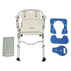 Folding Shower Chair with Arms and Back for Seniors Handicap Disabled Blue US