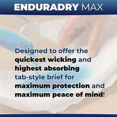 Enduradry Max Adult Diapers with Tabs, up to 12-Hours, Super Absorbent Incontine