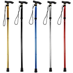Comfkey Folding Lightweight Walking Stick – Adjustable Aluminum 33-37″, Black
