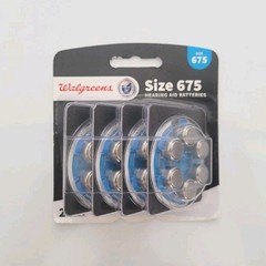 Walgreens Size 675 Hearing Aid Batteries 24 Count Zinc Air 1.45V Exp 02/2028