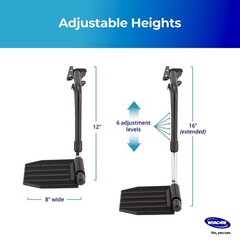 Adjustable Swing-Away Wheelchair Footrest with Flip-Up Composite Footplate