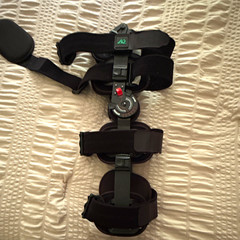 Adjustable Knee & Leg Brace Immobilizer Support, Plastic, One Size, Black