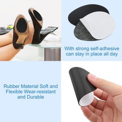 12 PCS Non Slip Shoe Sole Bottom Protector – Self-Adhesive Rubber Black
