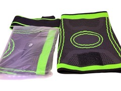 Knee Compression Sleeve Brace Pair 3XL Black Green Support