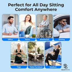 Double-Thick Gel Seat Cushion for Long Sitting Pressure Relief for Back, Sciatic