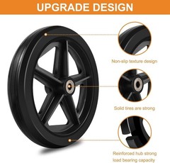 Lightweight 2Pcs 8 Inch Replacement Wheels for Wheelchairs – Non-Slip Design