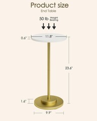 Masupu Drink Table Round Side Table For Small Spaces Pedestal Side Table Small