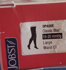 Jobst Compression Stockings Opaque Black L Waist CT Support 15-20 MmHg New