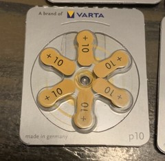 Varta hearing aid batteries size 10