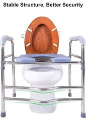 Raised Toilet Seat with Handles 400lbs, Toilet Seat Riser for Seniors Adjustable