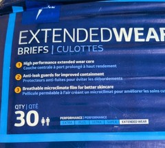 Medline Extendedwear Adult Briefs, 30 Count 19-31in, Anti Leak Guard Small 26