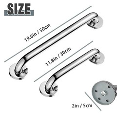 Bathroom Safety Grab Bars 2PCS – Stainless Steel Shower & Tub Support Handles US