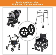Lightweight 2Pcs 8 Inch Replacement Wheels for Wheelchairs – Non-Slip Design