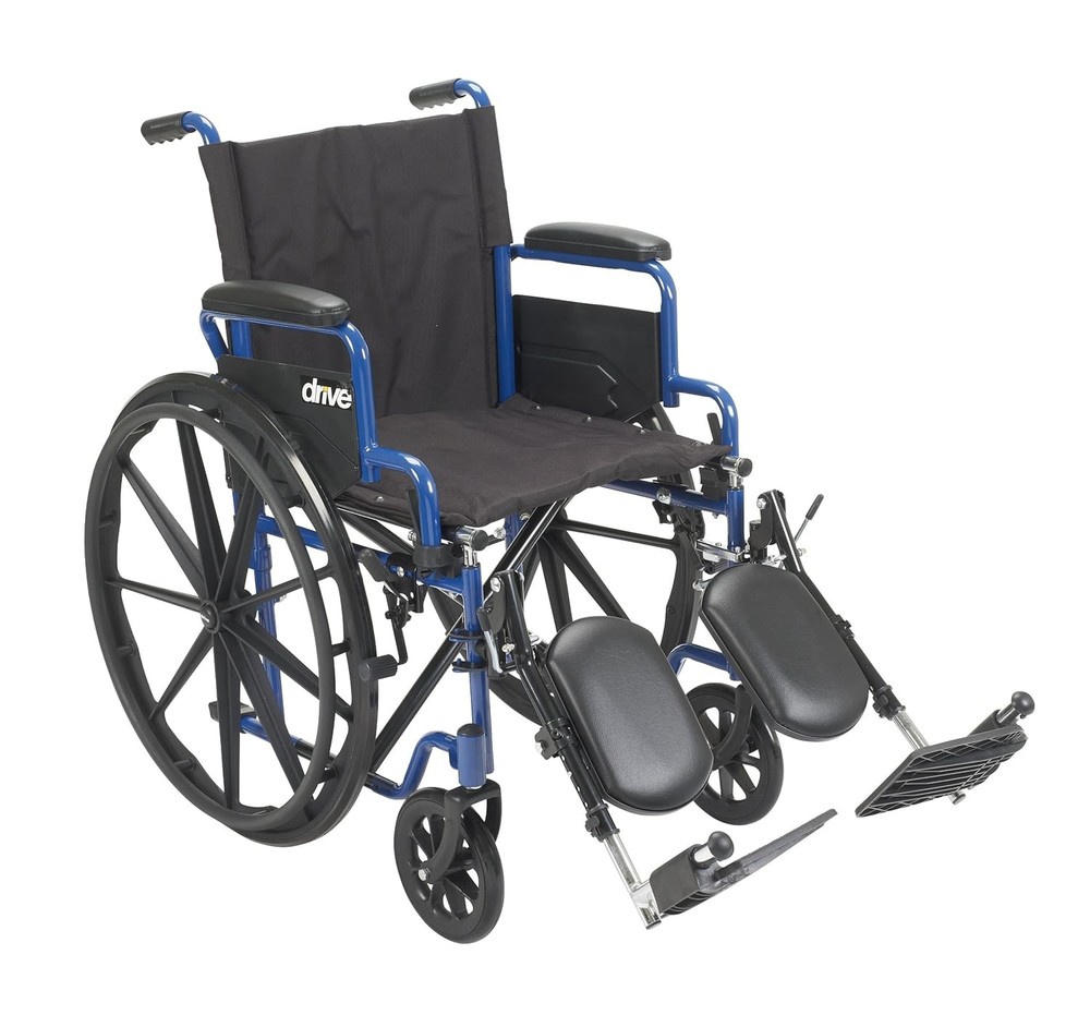 Blue Streak Lightweight Foldable Medical Wheelchair Double Recline Ultralight