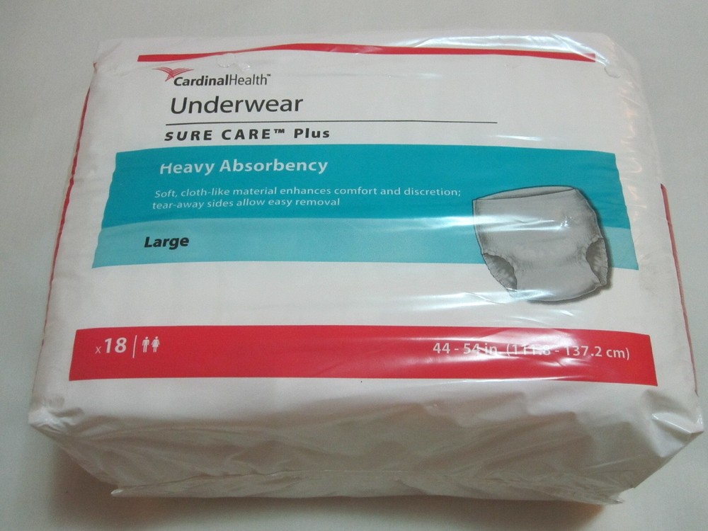 Cardinal Health Underwear Adult Diapers Large (44″ – 54″ Waist | 18 Count)