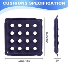 2-Pack Waffle Inflatable Seat Cushions with Pump, 18 Inch Beige Purple&beige