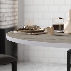 Flash Furniture 30 Round Table Reversible Laminate Top White/Gray Pack 1