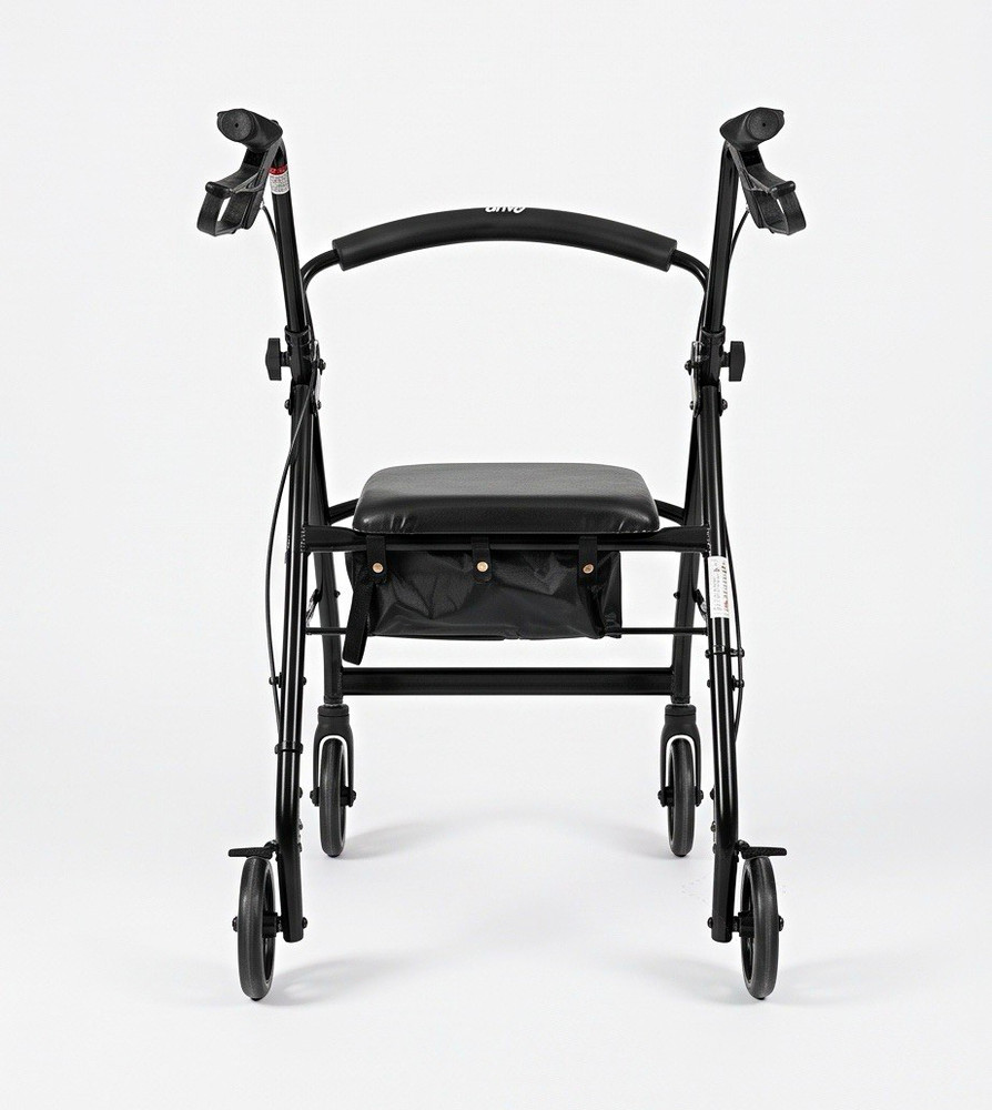 Drive 4-Wheel Rollator Walker w/ Seat, Hand Brakes, Storage Compartment Black