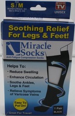 Miracle Socks Compression Socks Unisex S/M Anti-Fatigue Graduated Black 1 Pair