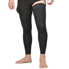 Full Leg Compression Sleeves, Unisex, Thigh High XX-Large All Black