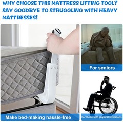 Mattress Lifter Tool, Ergonomic Under Mattress Wedge Elevator for Changing Sh…