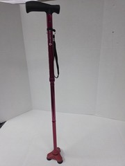 HurryCane Walking Cane Foldable Adjustable Height Red/Black