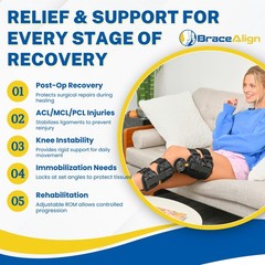 Brace Align FlexTrack ROM Telescoping Hinged Knee Brace – Adjustable Support