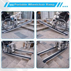 New Aluminum Adjustable Non-skid Loading Wheelchair Telescoping Track Ramp 4-7FT