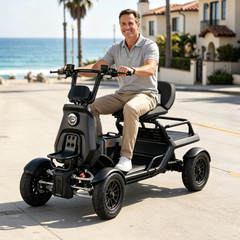 500W All Terrain 4 Wheel Mobility Scooter 48V 27Ah 50KM Range For Beach Lawn US