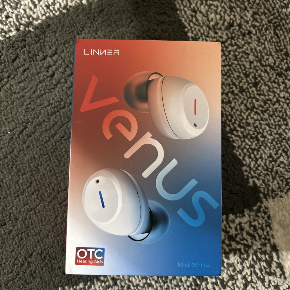 Venus OTC Hearing Aids Mist White – High Fidelity Sound – SEALED!