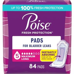 Incontinence & Postpartum Pads Waterproof Long 84 Count for Bladder Leaks