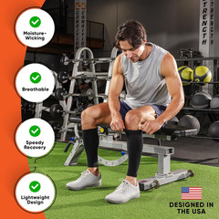 Calf Compression Sleeves for Men and Women – (1 Pair) Footless Compression Socks