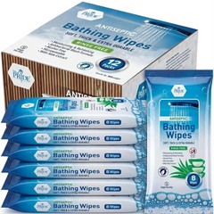 Hospital Wipes for Bathing, Waterless Rinse Free Bath Wipes for Adults, Micro…