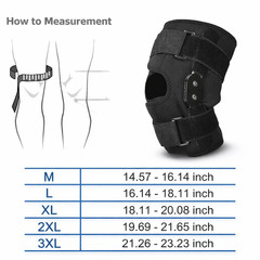 Knee Brace Compression Sleeve Hinged Joint Support Open Patella Stabilizer Wrap