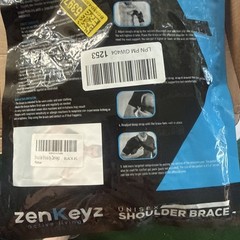 ZenKeys Shoulder Brace Unisex Black S/M Interchangeable For Both Shoulders