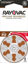 Rayovac Mercury Free Proline Advanced Size 312 Hearing Aid Batteries, 48 Batts